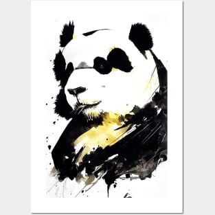 Panda Bear Wild Nature Free Spirit Art Brush Painting Posters and Art